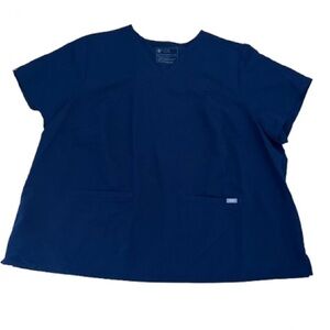 Figs Deep Blue V-Neck Scrub Top Size 6X